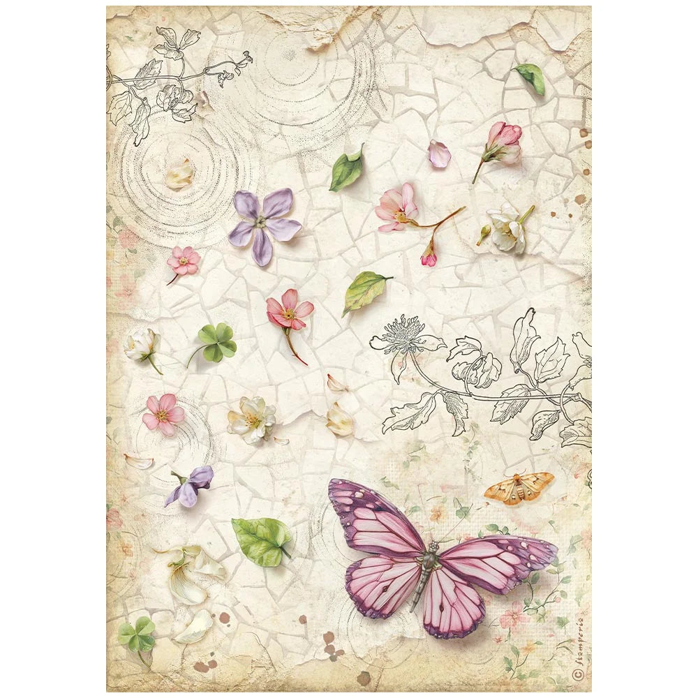 Stamperia - All Around Collection - A4 Rice Paper - Butterfly
