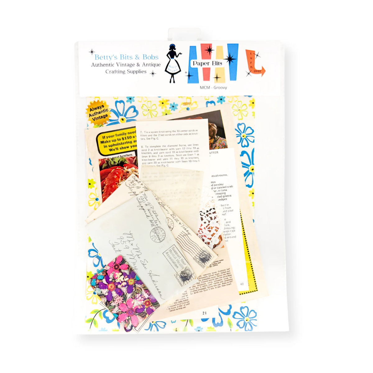 Betty's Bits And Bobs - Modern Groovy Paper Bits - Large