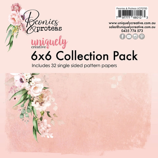 Uniquely Creative Peonies and Proteas 6 x 6 Collection Pack