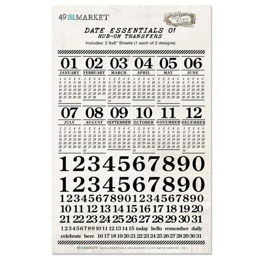 49 and Market - Rub-On Transfers - Date Essentials 01