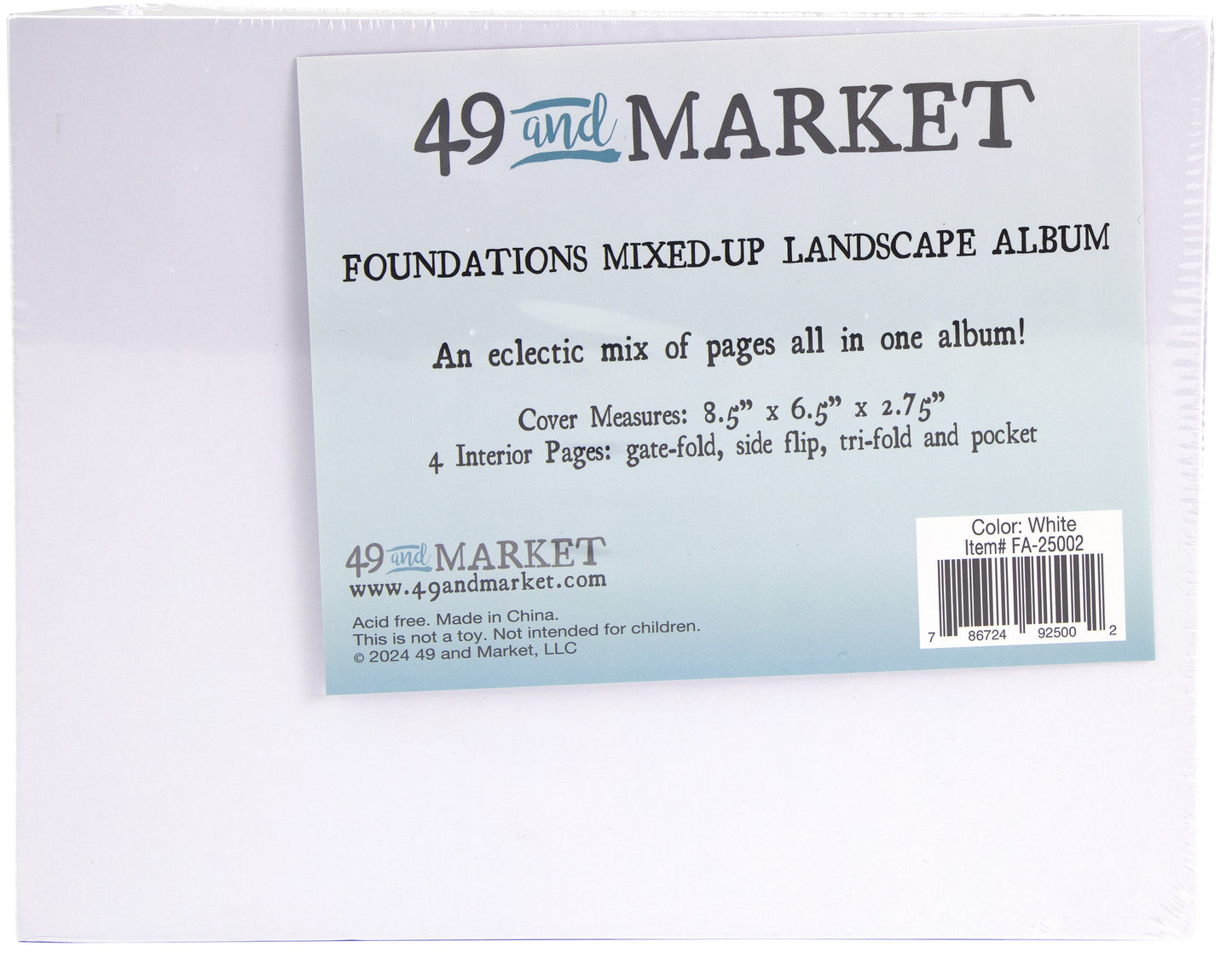 49 And Market Foundations  Mixed Up Landscape Album 8.5"x 6.5" - White
