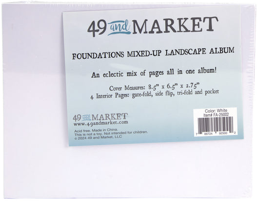 49 And Market Foundations  Mixed Up Landscape Album 8.5"x 6.5" - White
