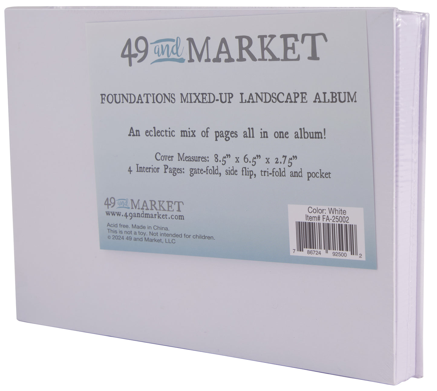 49 And Market Foundations  Mixed Up Landscape Album 8.5"x 6.5" - White