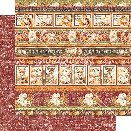 Graphic 45 Autumn Greetings - Thanks & Giving 12 x 12 double-sided paper