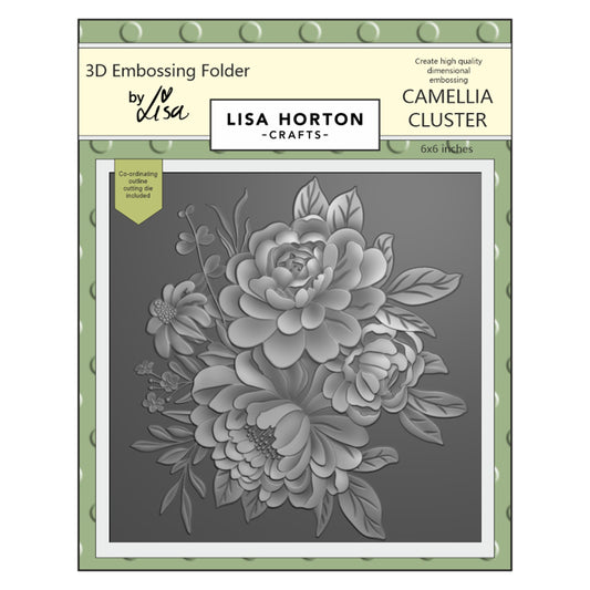 Lisa Horton Crafts - Embossing Folder 6 x 6 And Die - Camellia Cluster