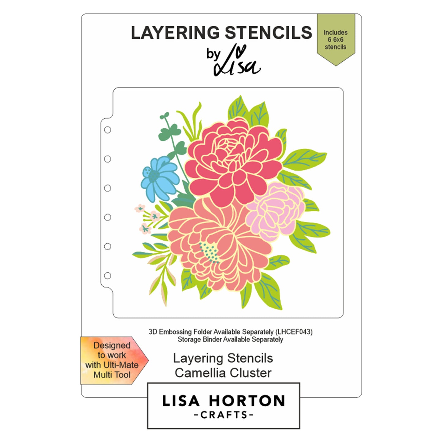 Lisa Horton Crafts - Layering Stencils - Camellia Cluster