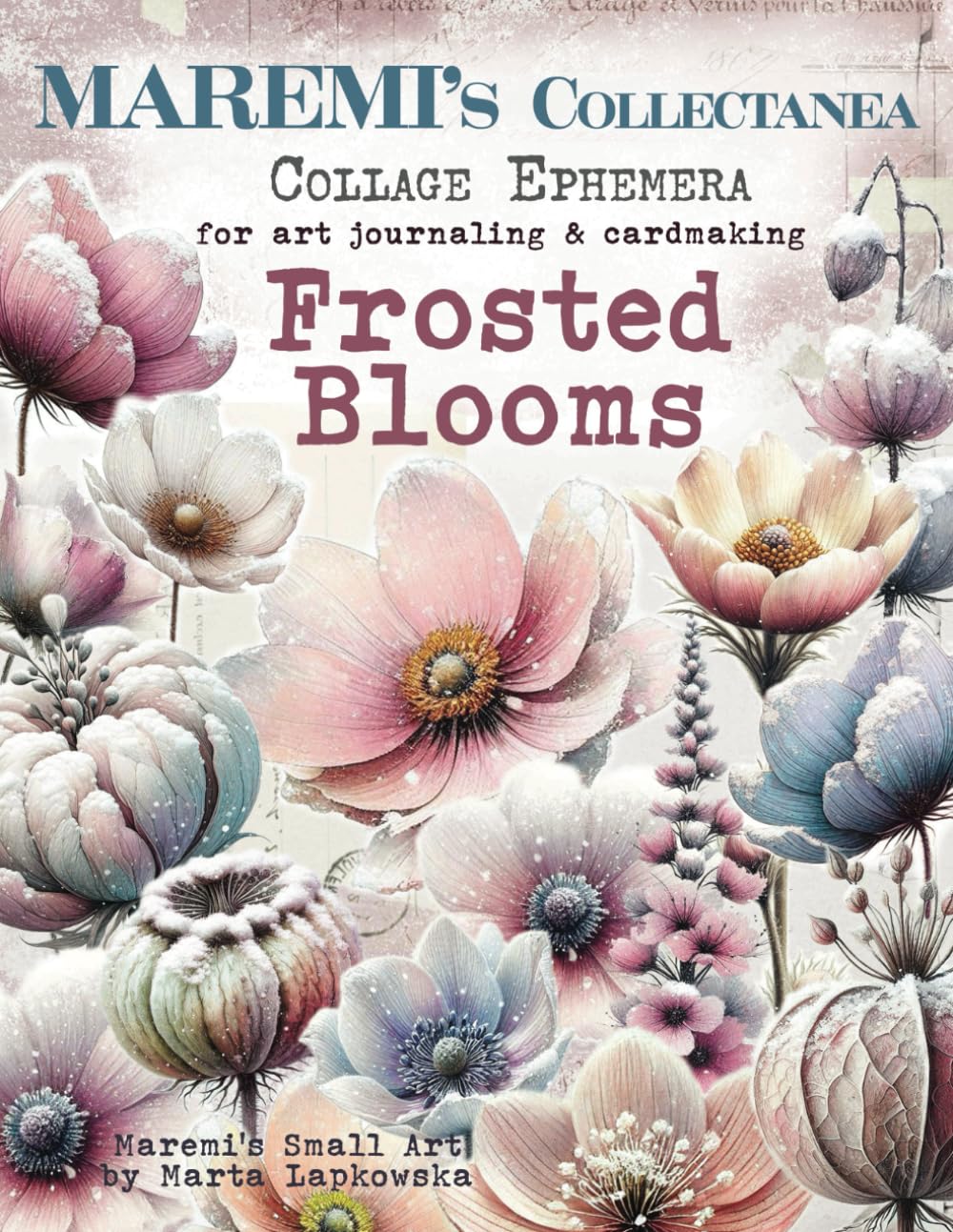 Maremi's Collectanea - Collage Ephemera For Art Journaling  & Cardmaking - Frosted Blooms