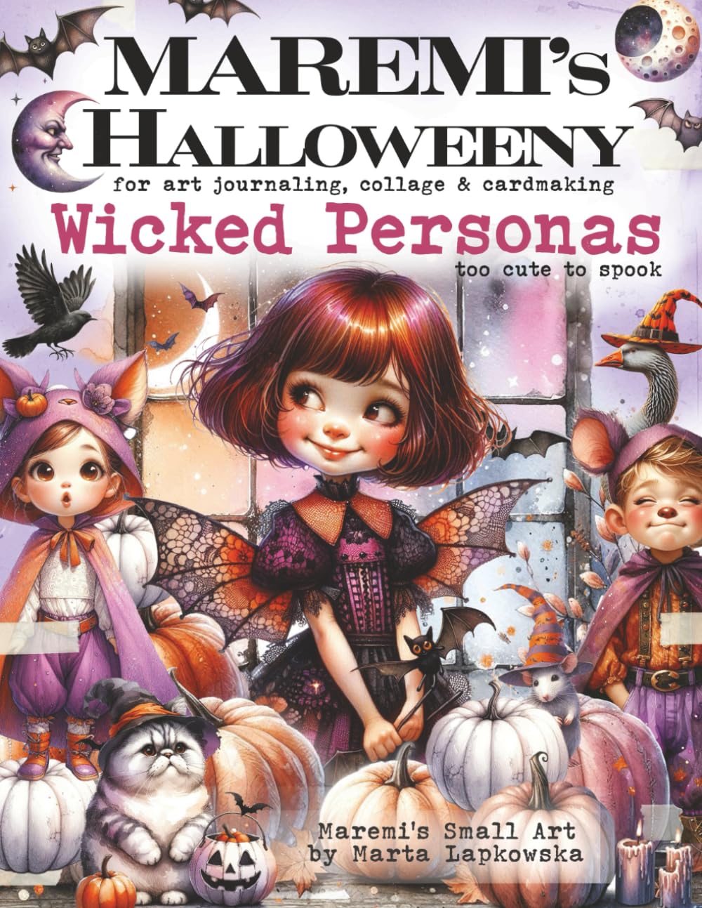 Maremi's Small Art - Halloweeny - For Art Journaling, Collage & Cardmaking - Wicked Personas - Too Cute to Spook