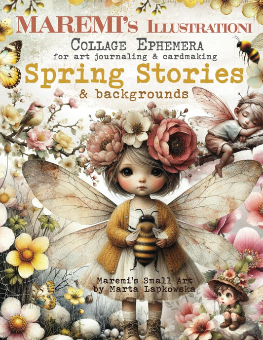 Maremi Small Art - ILLUSTRATIONI - Collage Ephemera For Art Journaling  & Cardmaking - Spring Stories & Backgrouonds