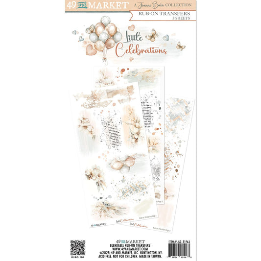 49 and Market - Little Celebrations Collection - 6 x 12 Rub-on Transfer Set