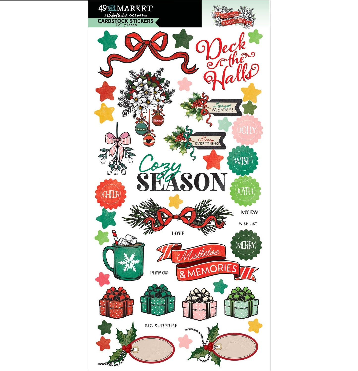 49 and Market - Mistletoe and Memories Collection - Cardstock Stickers