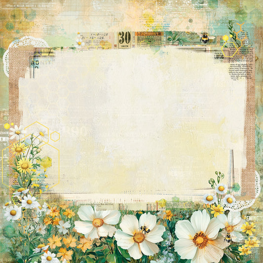 49 and Market - Botanical Buzz Collection - 12 x 12 Double-Sided Paper - Meadow