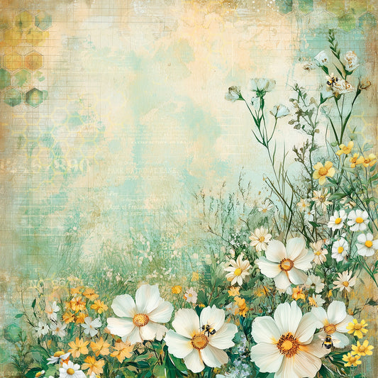49 and Market - Botanical Buzz Collection - 12 x 12 Double-Sided Paper - Cheerful
