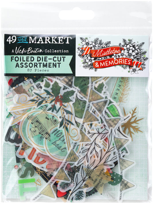 49 and Market - Mistletoe and Memories Collection - Foiled Die Cut Assortment