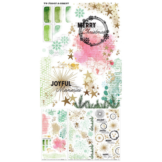 49 and Market - Mistletoe and Memories Collection - Blendable Rub-On Transfers