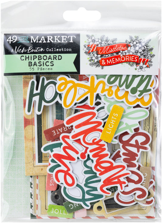 49 and Market - Mistletoe and Memories Collection - Chipboard Basics
