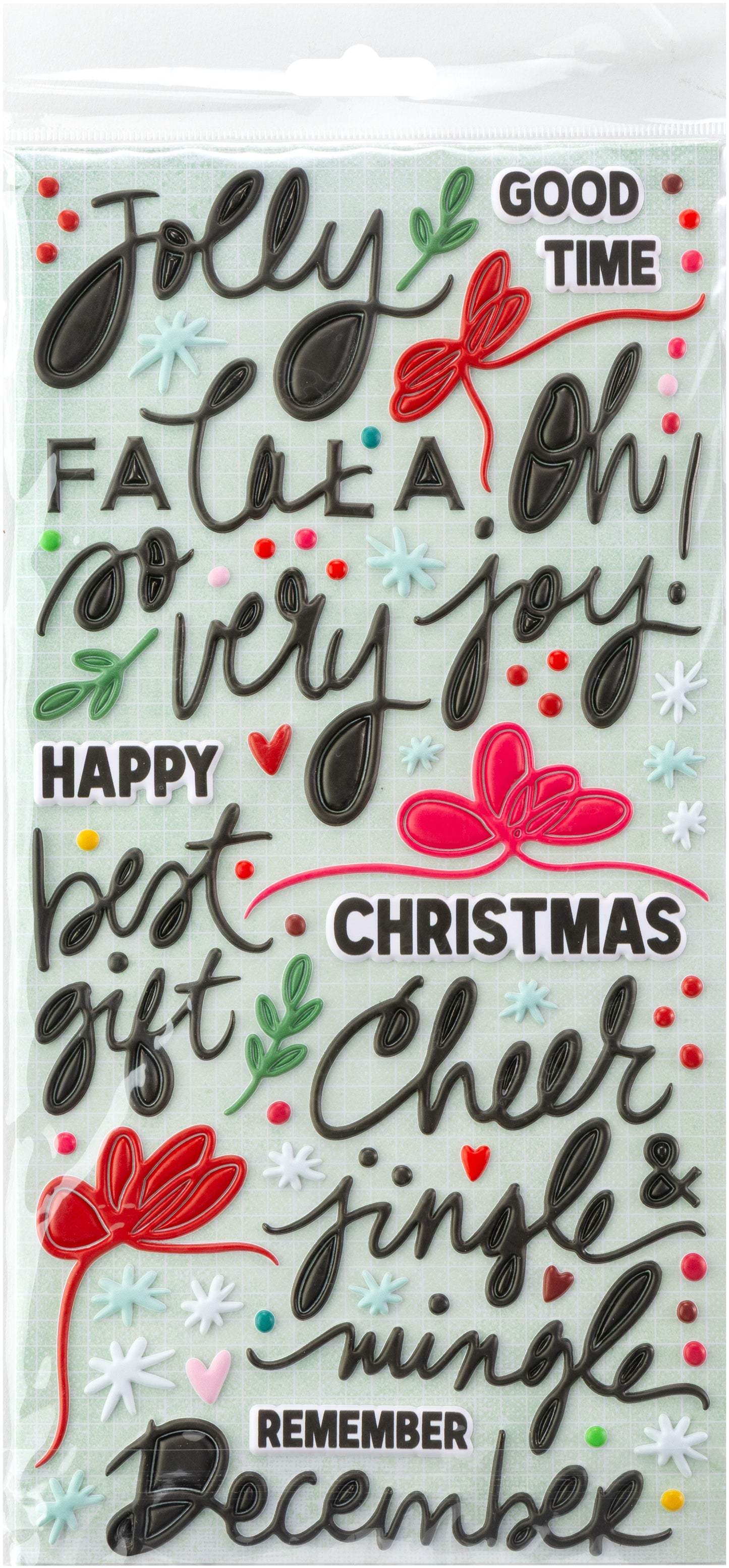 49 and Market - Mistletoe and Memories Collection - Puffy Stickers