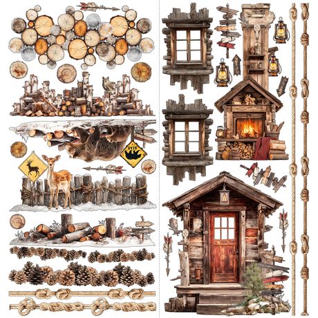 49 and Market - Timber & Tweed Collection - Laser Cut Floral Set