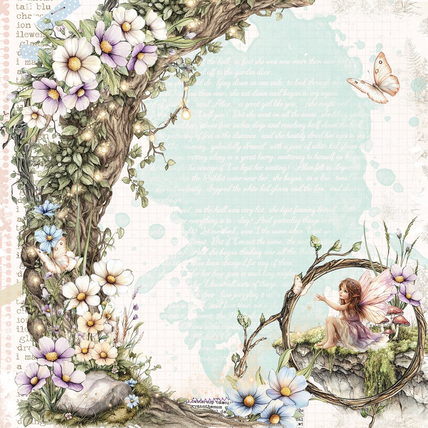 49 and Market - The Looking Glass Collection - 12 x 12 Double-Sided Paper - Fairy Hollow