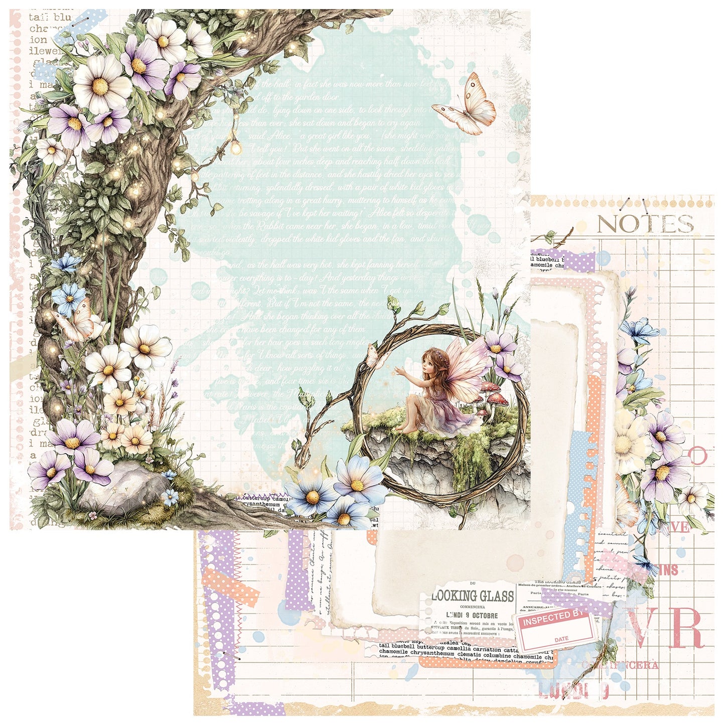 49 and Market - The Looking Glass Collection - 12 x 12 Double-Sided Paper - Fairy Hollow