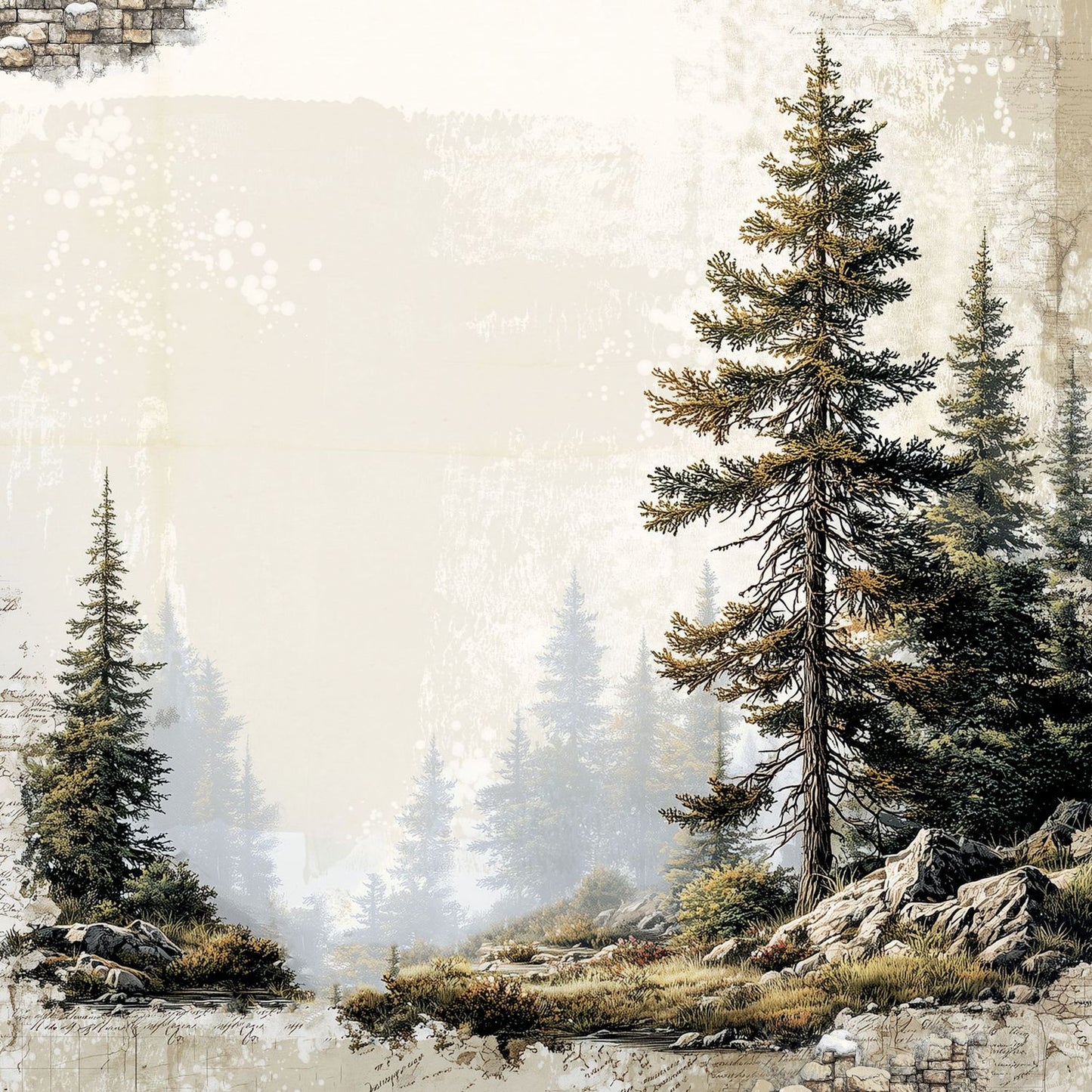 49 and Market - Timber And Tweed Collection - 12 x 12 Double Sided Paper - Cabin Escape