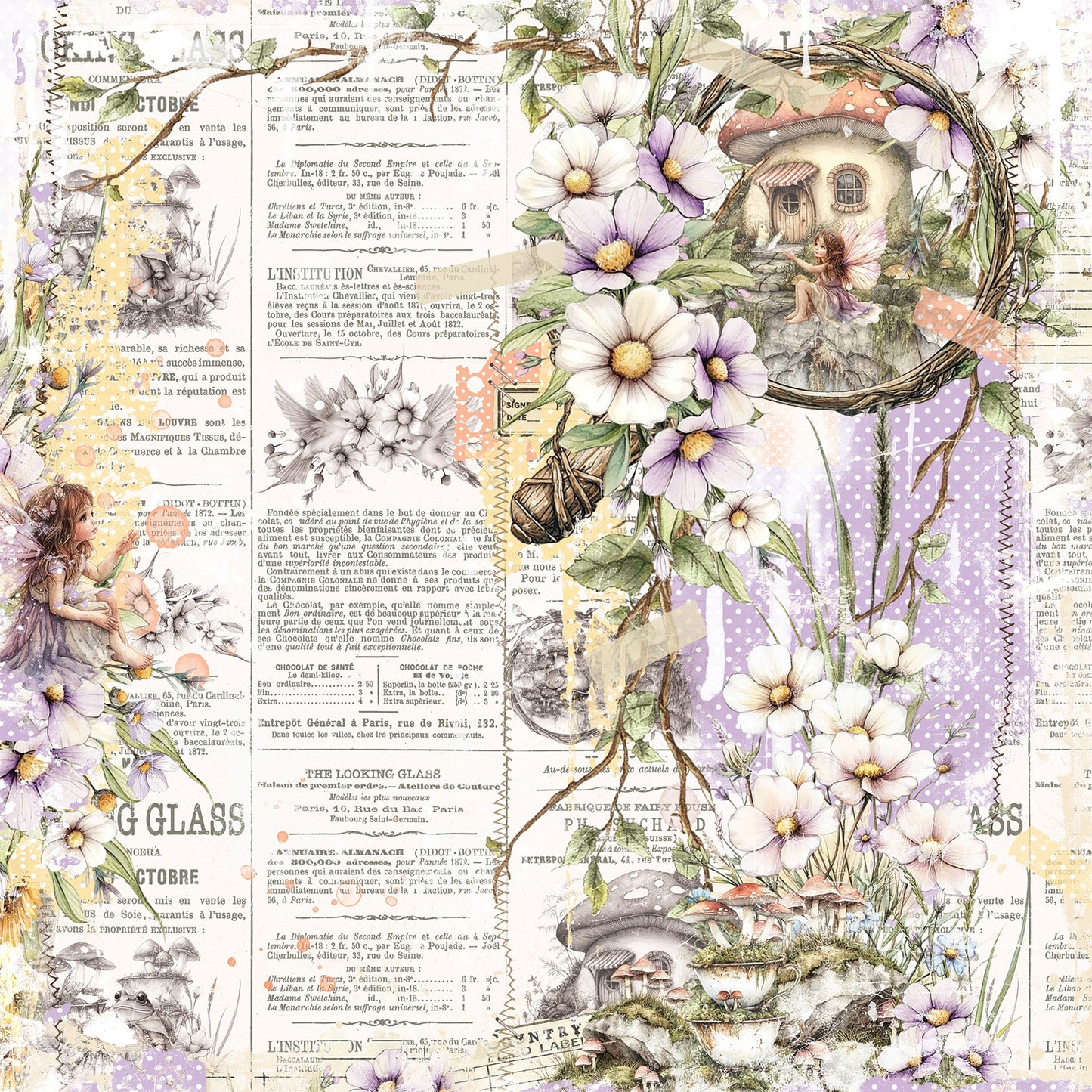 49 and Market - The Looking Glass Collection - 12 x 12 Double-Sided Paper - The Fairy Times