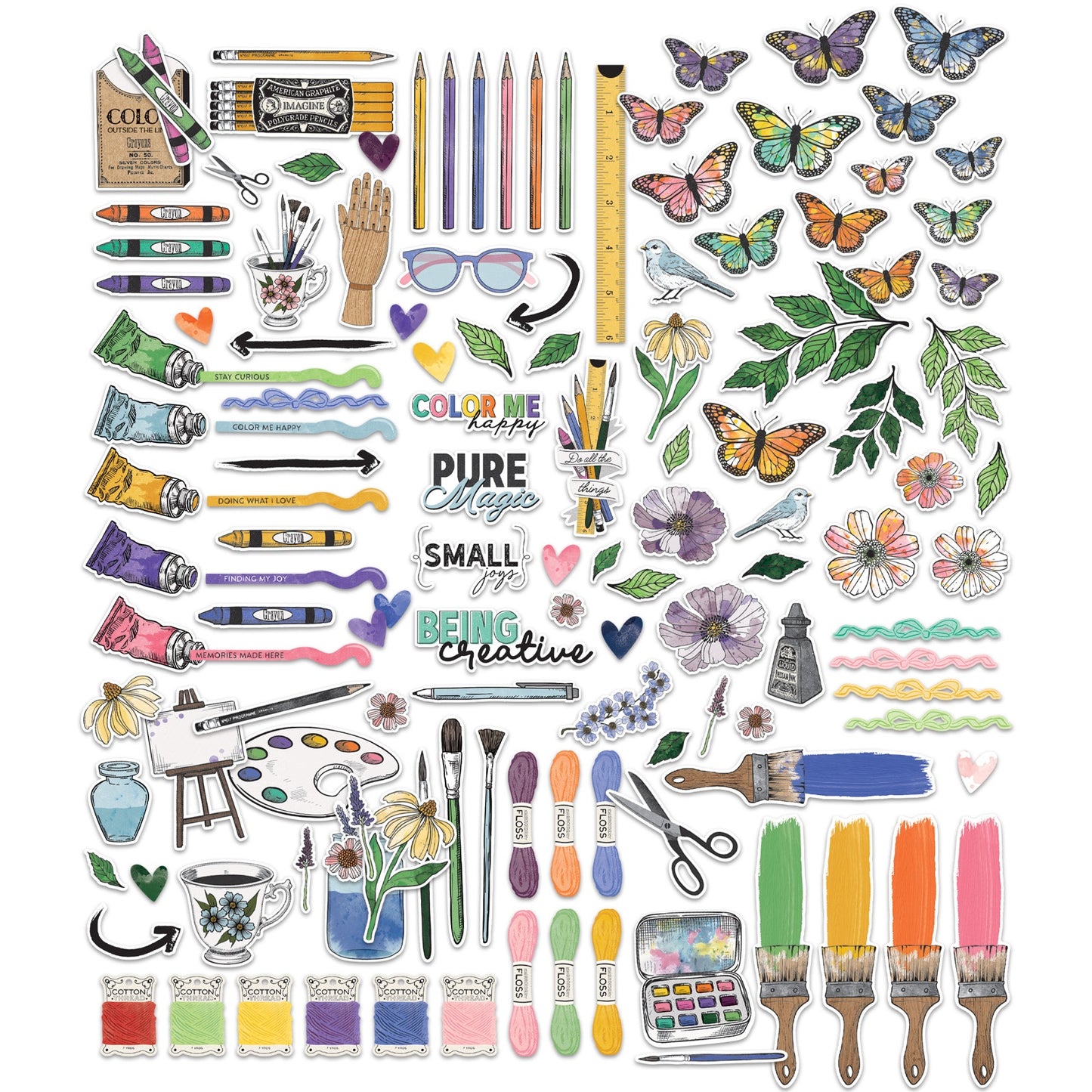 49 And Market - Vicki Boutin - Artful Moments Collection - Ephemera - Laser Cut - Icons And Titles