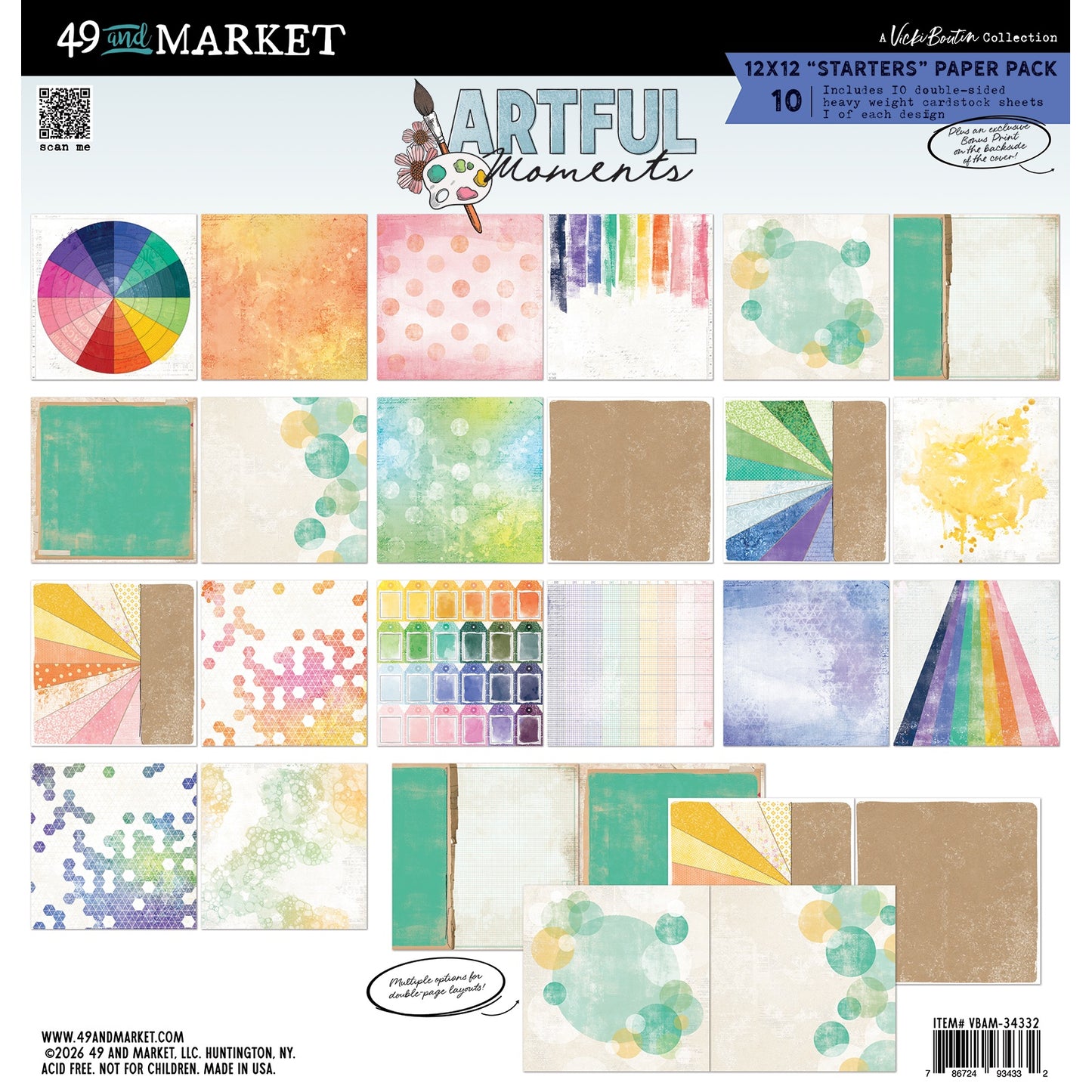 49 And Market - Vicki Boutin - Artful Moments Collection -12 x 12 Collection Pack