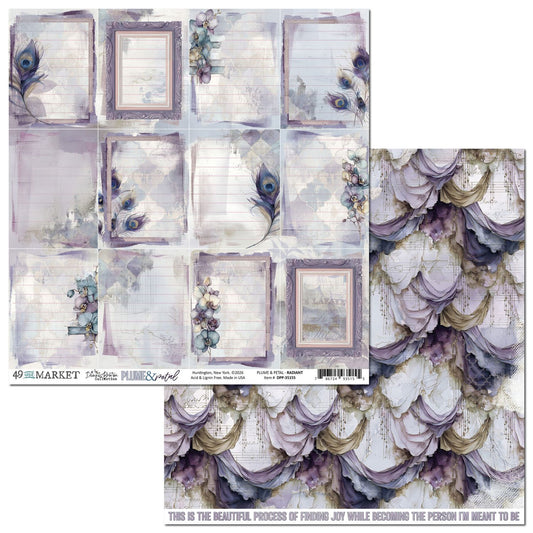 49 and Market - Plume & Petal Collection - 12 x 12 Double Sided Paper - Radiant