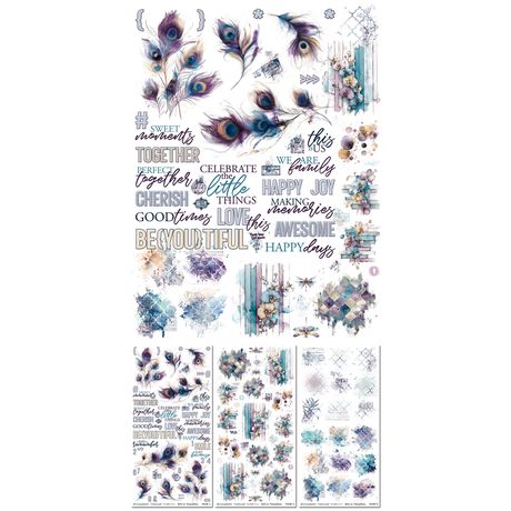 49 and Market - Plume & Petal Collection - Blendable Rub-On Transfer Set
