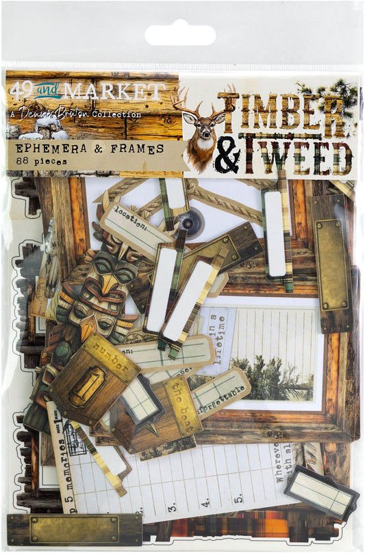 49 and Market - Timber And Tweed Collection - Die-Cut Ephemera and Frames