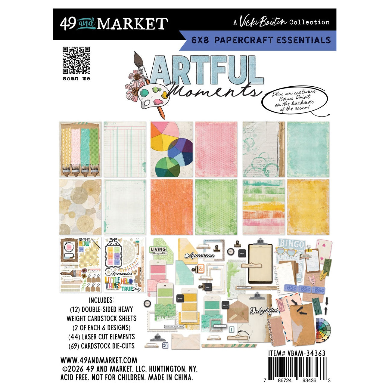 49 And Market - Vicki Boutin - Artful Moments Collection - 6 x 8 Paper Collection