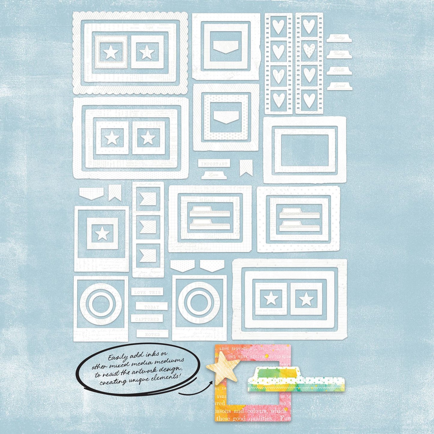 49 and Market - Vicki Boutin - Irresistible Collection - Ephemera - Die-Cut Frames