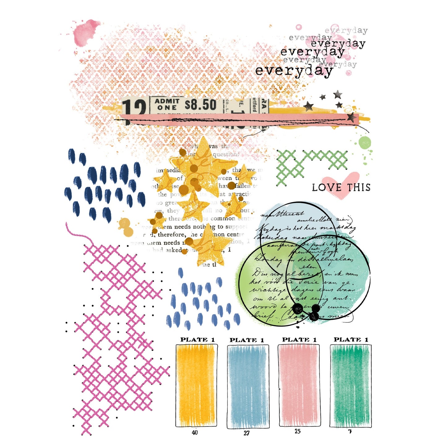 49 And Market - Vicki Boutin - Artful Moments Collection - Blendable Rub-On Transfers