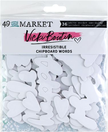 49 and Market - Vicki Boutin - Irresistible Collection - Chipboard Words Set