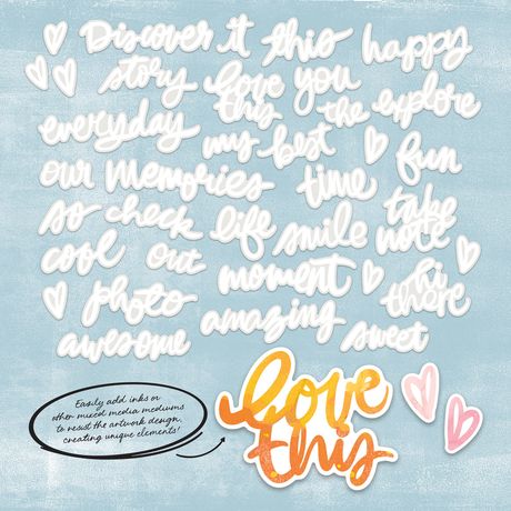 49 and Market - Vicki Boutin - Irresistible Collection - Chipboard Words Set
