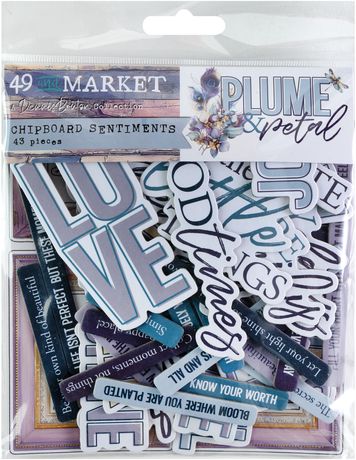 49 and Market - Plume & Petal Collection - Chipboard Words Set