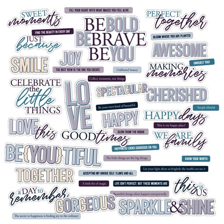 49 and Market - Plume & Petal Collection - Chipboard Words Set