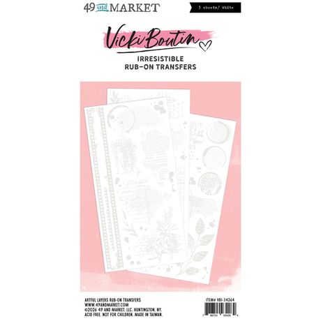 49 and Market - Vicki Boutin - Irresistible Collection - Artful Layers Rub-On Transfers