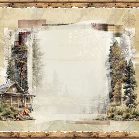 49 and Market - Timber And Tweed Collection - 12 x 12 Double Sided Paper - Wooded Forest
