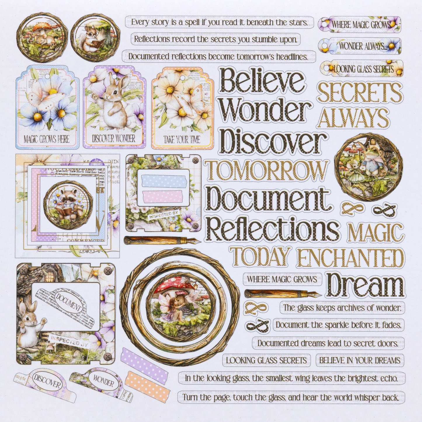 49 and Market - The Looking Glass Collection - Chipboard Set