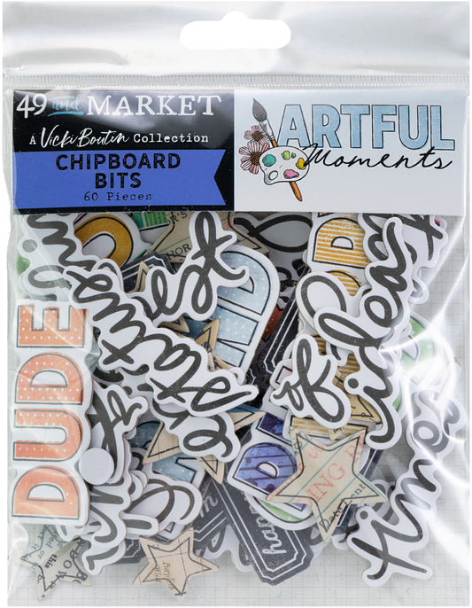 49 And Market - Vicki Boutin - Artful Moments Collection - Chipboard Set