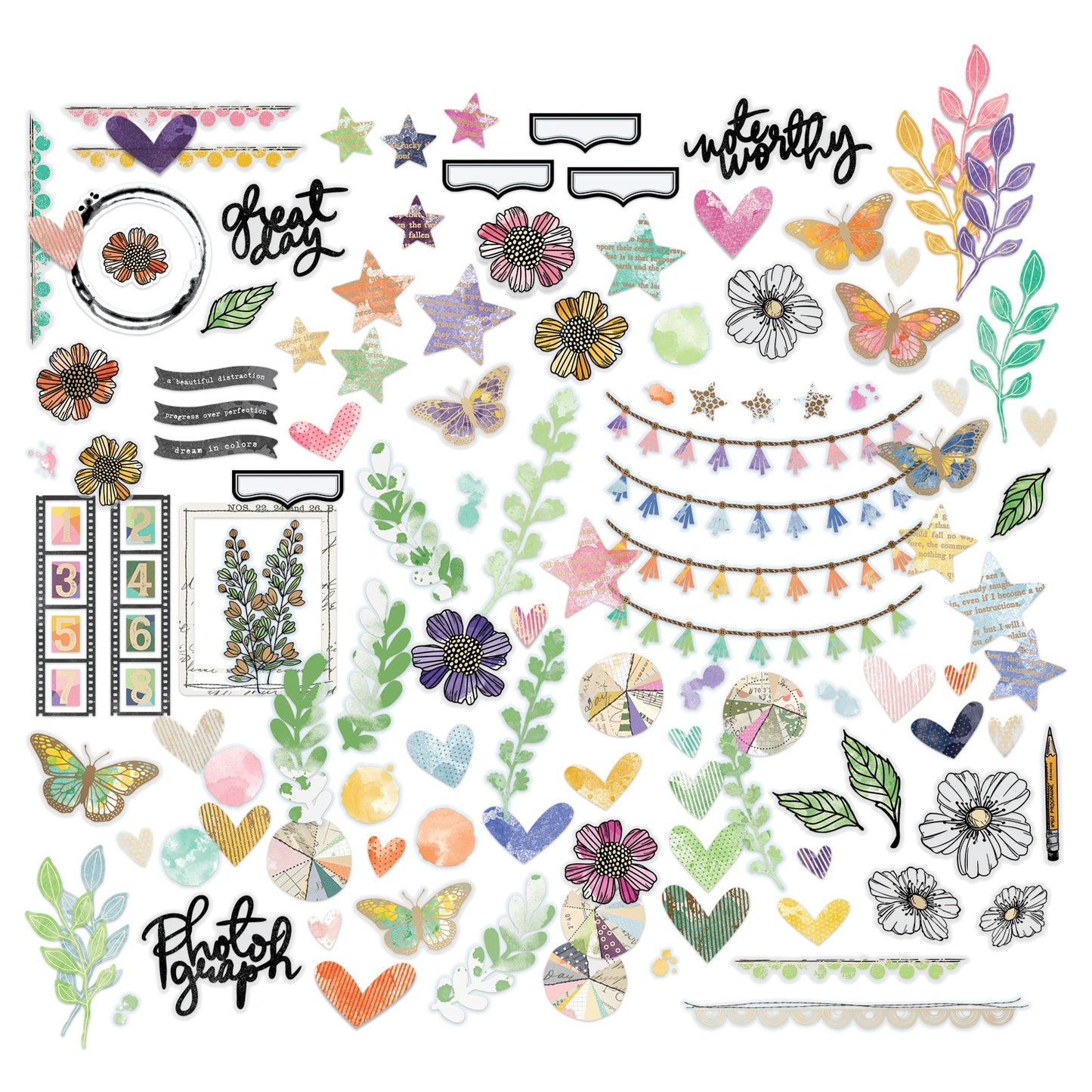 49 And Market - Vicki Boutin - Artful Moments Collection - Ephemera - Foiled Die Cut Assortment