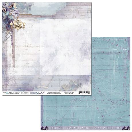 49 and Market - Plume & Petal Collection - 12 x 12 Double Sided Paper - Glow