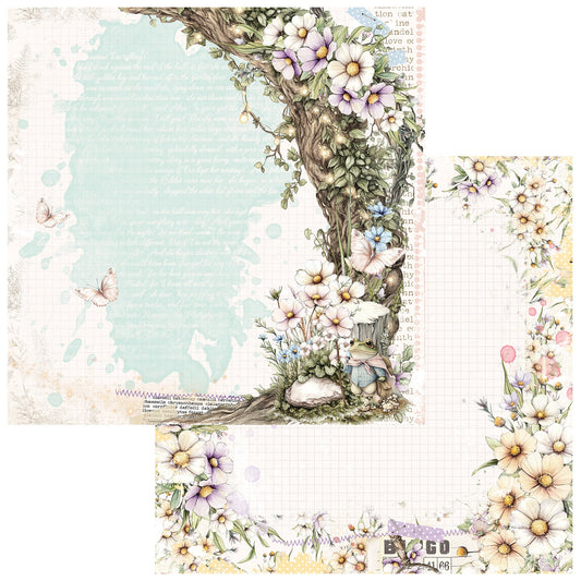 49 and Market - The Looking Glass Collection - 12 x 12 Double-Sided Paper - Reflected Tales