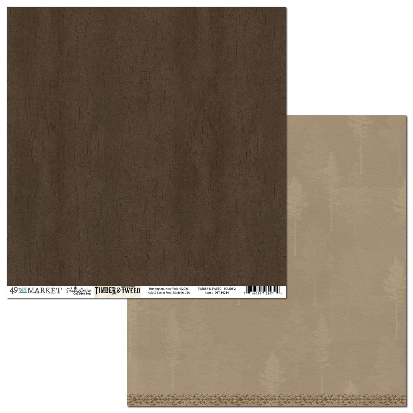 49 and Market - Timber And Tweed Collection - 12 x 12 Double Sided Paper - Solids 2