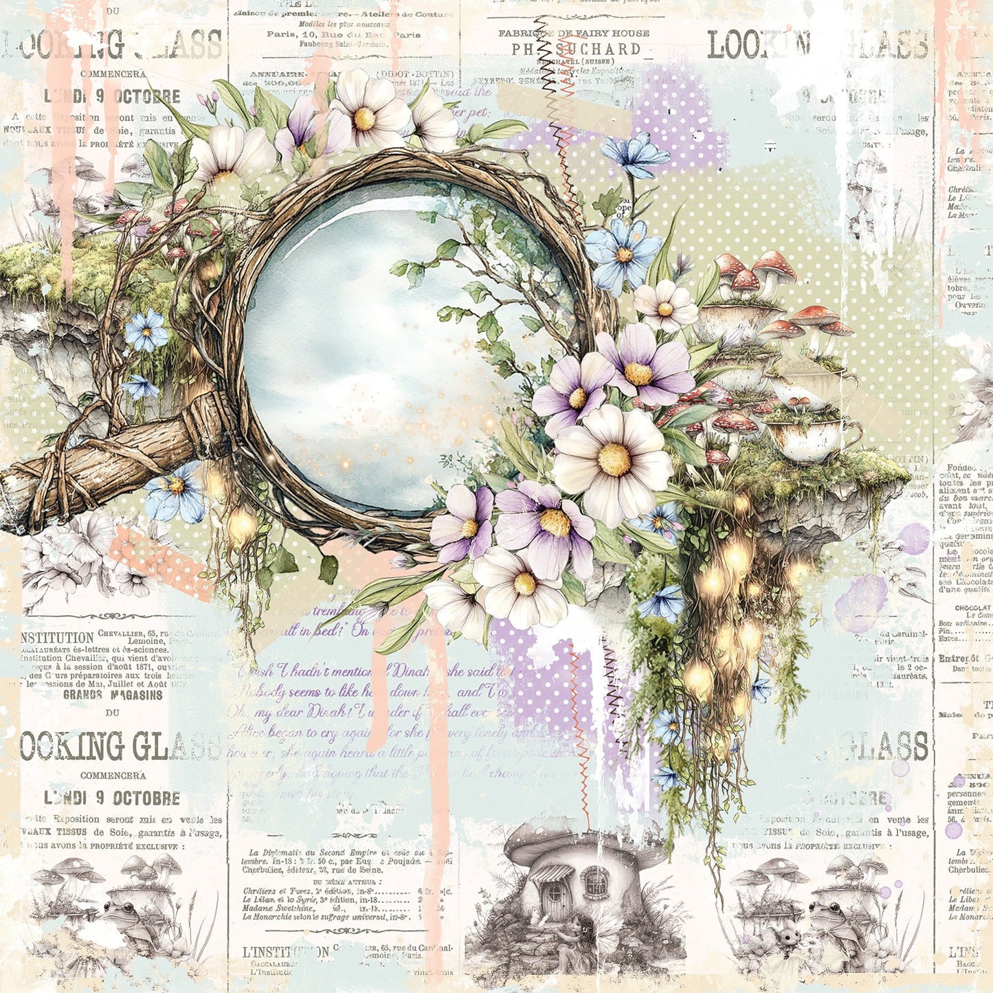 49 and Market - The Looking Glass Collection - 12 x 12 Double-Sided Paper - The Looking Glass