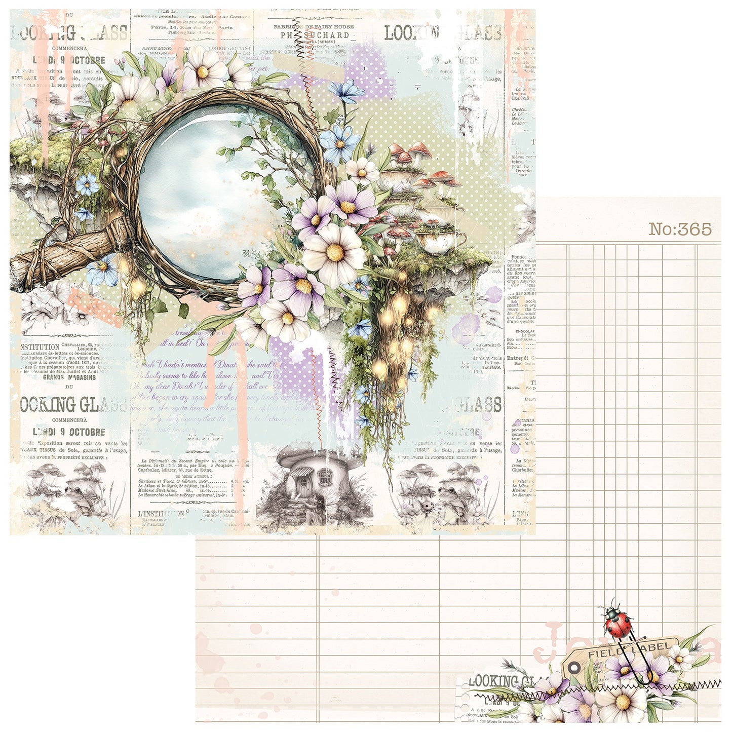 49 and Market - The Looking Glass Collection - 12 x 12 Double-Sided Paper - The Looking Glass