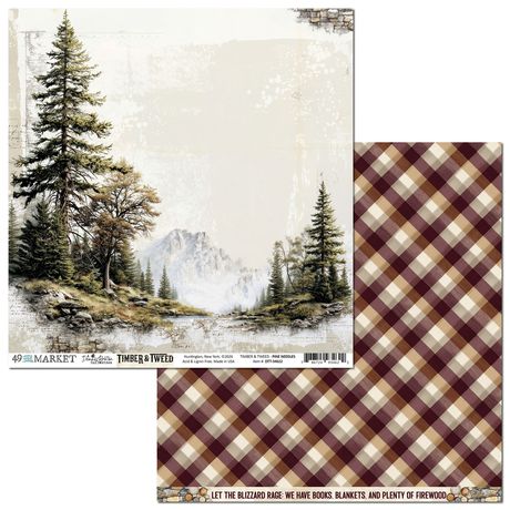 49 and Market - Timber And Tweed Collection - 12 x 12 Double Sided Paper - Pine Needles
