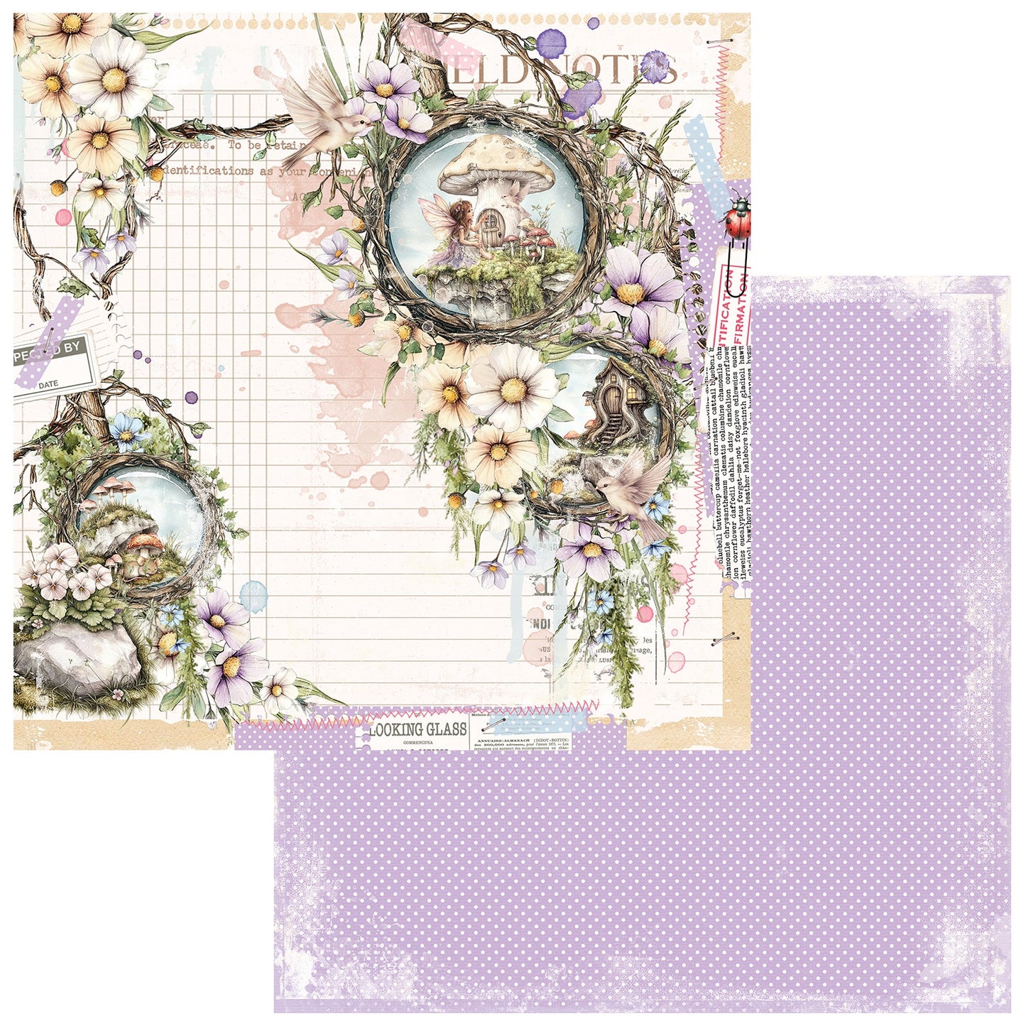 49 and Market - The Looking Glass Collection - 12 x 12 Double-Sided Paper - Whisper Ledger